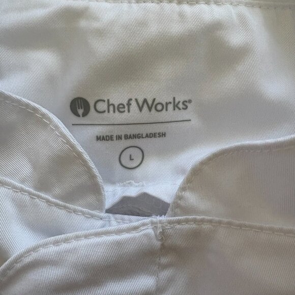 ChefWorks White Men's Chef Jacket Short Sleeve Size Large EUC - Picture 7 of 8